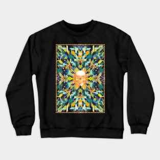 Triangles abstract tribal pattern with a skull Crewneck Sweatshirt